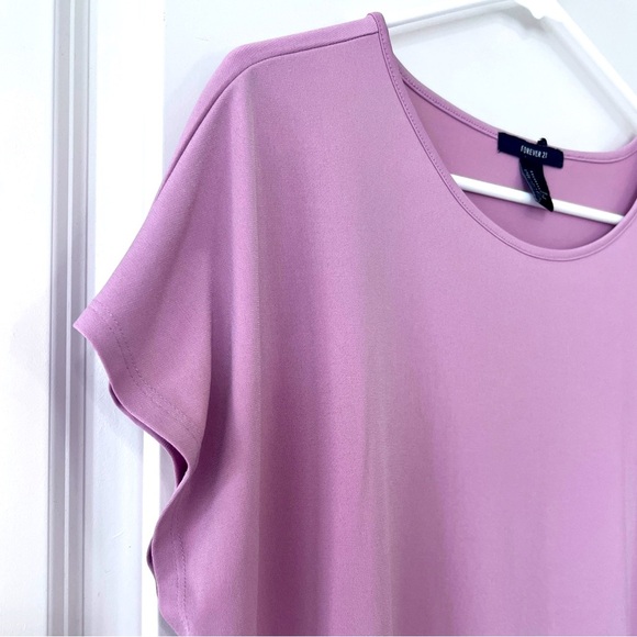 Forever 21 Purple Pink Cap Sleeve Boxy Tee - Picture 3 of 5